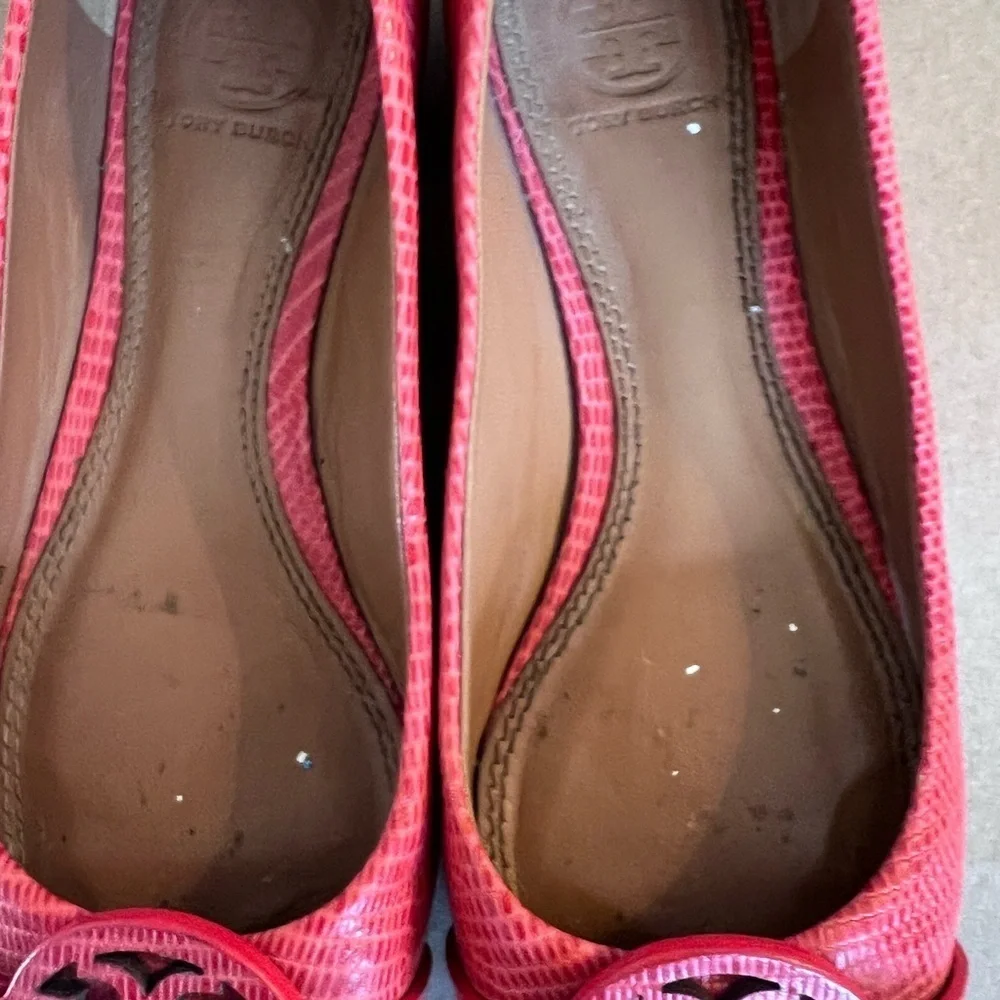 Tory Burch Mini Miller Ballet Flat Melon Micro Tejus Lizard embossed women's 5M